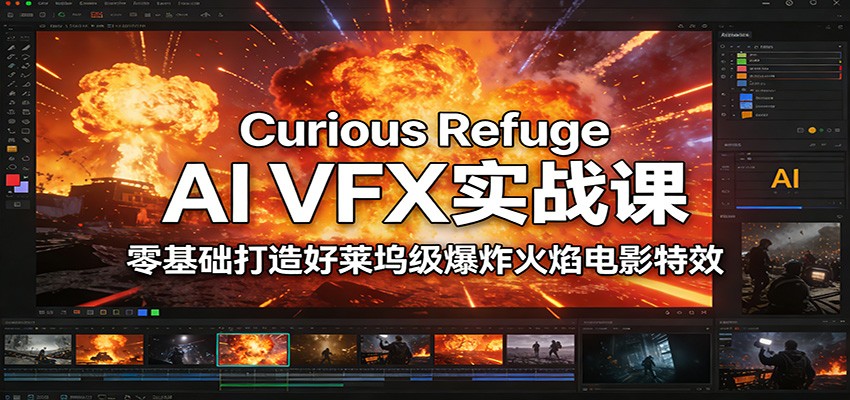 Curious Refuge AI VFX实战课，零基础打造好莱坞级爆炸火焰电影特效-白蛇网赚