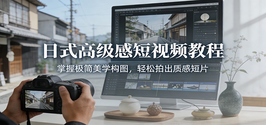 日式高级感短视频教程：掌握极简美学构图，轻松拍出质感短片-白蛇网赚