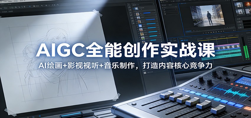 AIGC全能创作实战课：AI绘画+影视视听+音乐制作，打造内容核心竞争力-白蛇网赚