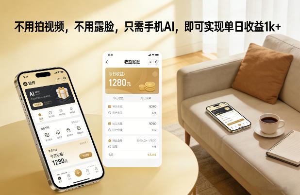 不用拍视频，不用露脸，只需手机AI，即可实现单日收益1k+【揭秘】-白蛇网赚