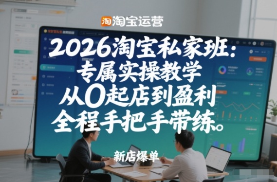 2026淘宝私家班：专属实操教学，从0起店到盈利，全程手把手带练-白蛇网赚