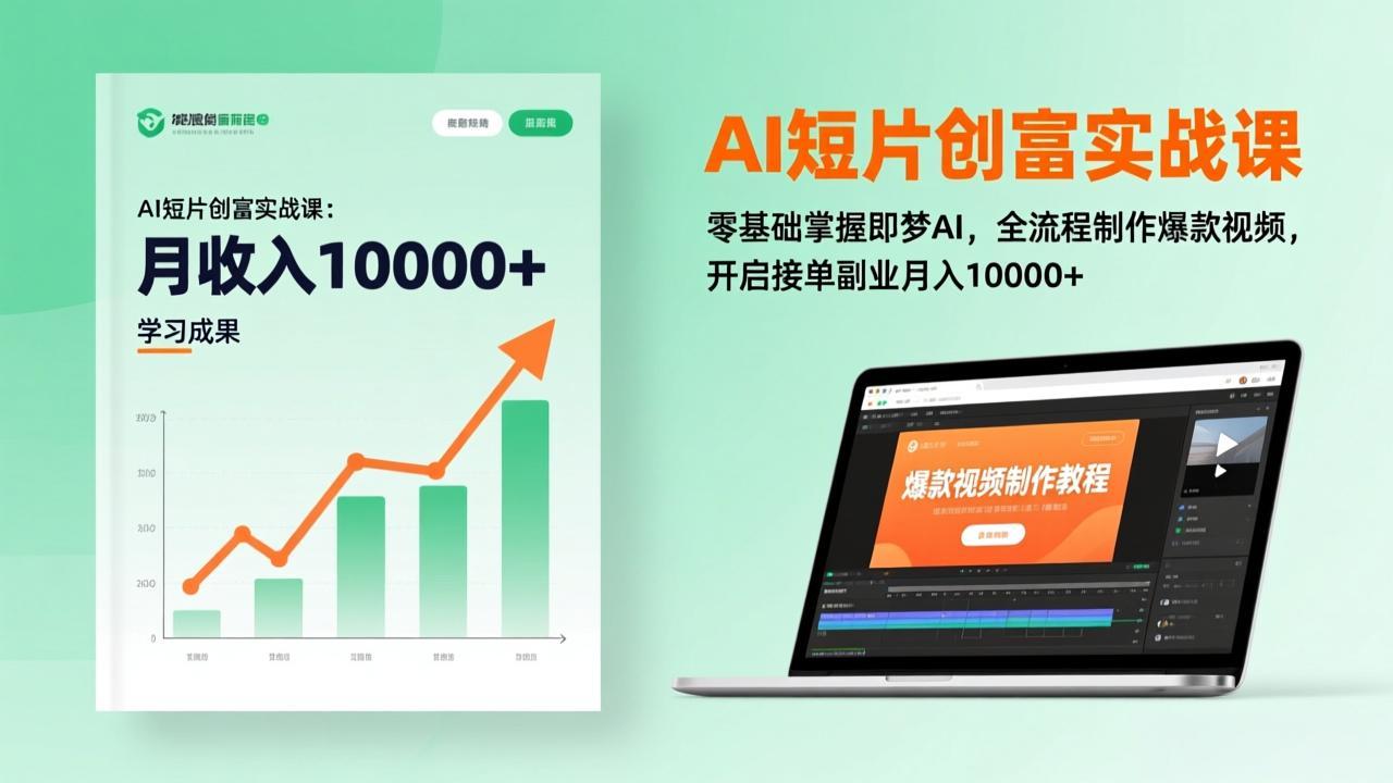 AI短片创富实战课:零基础掌握即梦AI,全流程制作爆款视频,开启接单副业月入10000+(更新-白蛇网赚