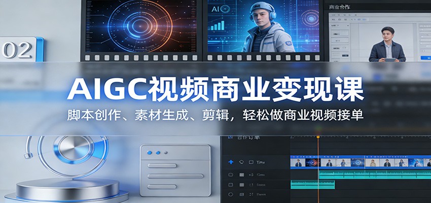 AIGC视频商业变现课：脚本创作、素材生成、剪辑，轻松做商业视频接单-白蛇网赚