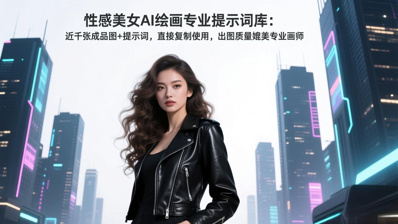 性感美女AI绘画专业提示词库：近千张成品图+提示词，直接复制使用，出图质量媲美专业画师-白蛇网赚