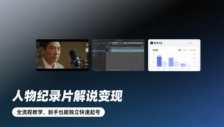 人物纪录片解说变现，全流程教学，新手也能独立快速起号-白蛇网赚