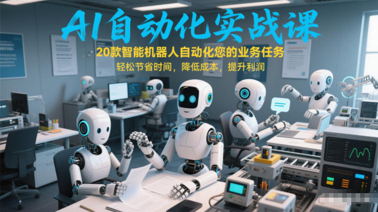 AI自动化实战课：20款智能机器人自动化您的业务任务，轻松节省时间，降低成本，提升利润-白蛇网赚