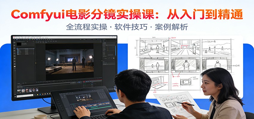 ComfyUI电影分镜实操课：分镜一致性，全流程AI视频制作，零基础也能做专业分镜-白蛇网赚