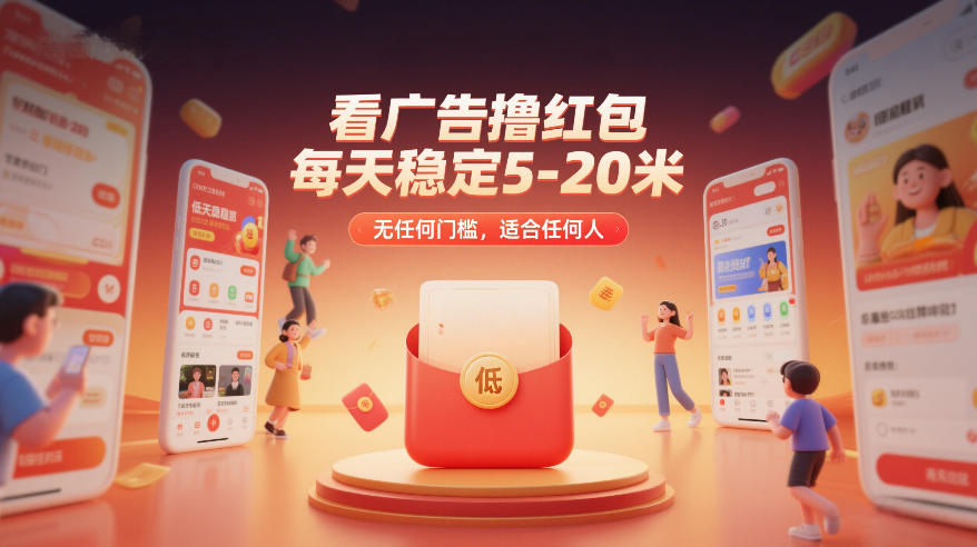 看广告撸红包，每天稳定5-20米，无任何门槛，适合任何人-白蛇网赚