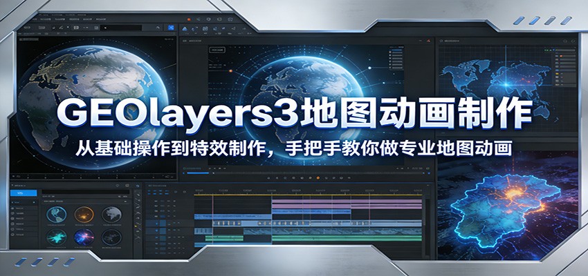 GEOlayers3地图动画制作：从基础操作到特效制作，手把手教你做专业地图动画-白蛇网赚