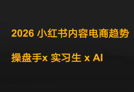 迪安·2026小红书内容电商趋势操盘手x实习生xAI-白蛇网赚