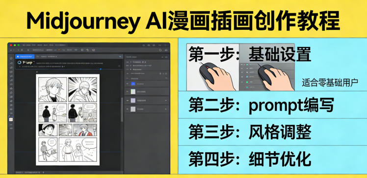 利用Midjourney AI人工智能轻松创作漫画插画教程，零基础创作完整漫画插画-白蛇网赚