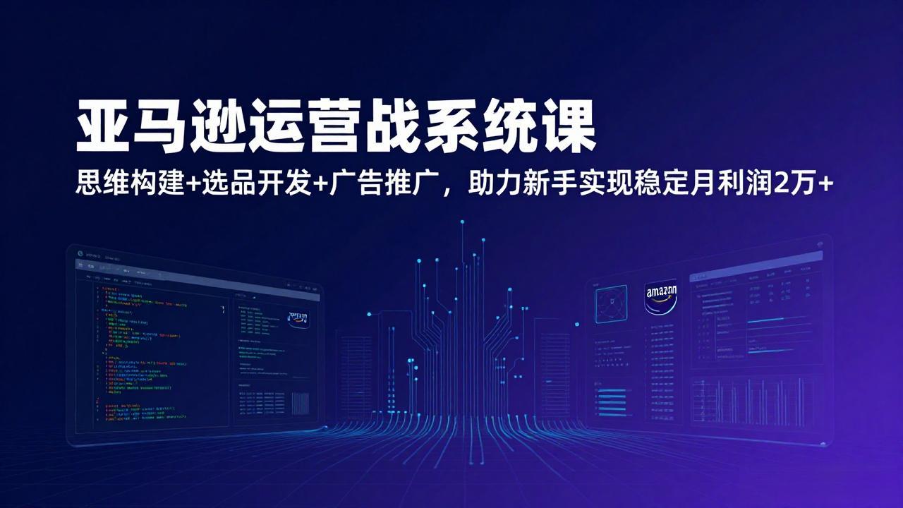 亚马逊运营实战系统课，思维构建+选品开发+广告推广，助力新手实现稳定月利润2万+(更新-白蛇网赚