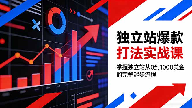 独立站爆款打法实战课，掌握独立站从0到1000美金的完整起步流程-白蛇网赚
