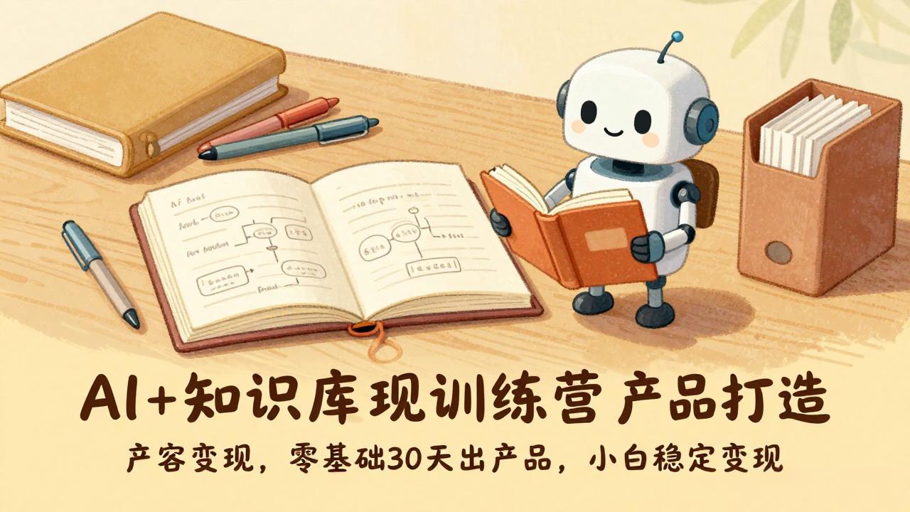 AI+知识库变现训练营，产品打造、内容创作、全平台变现，零基础30天出产品，小白稳定变现-白蛇网赚