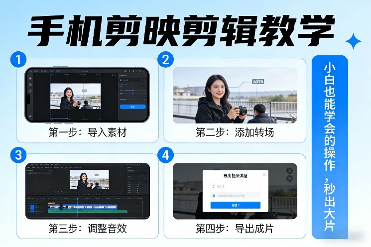 手机剪映剪辑教学，小白也能学会的操作，秒出大片-白蛇网赚