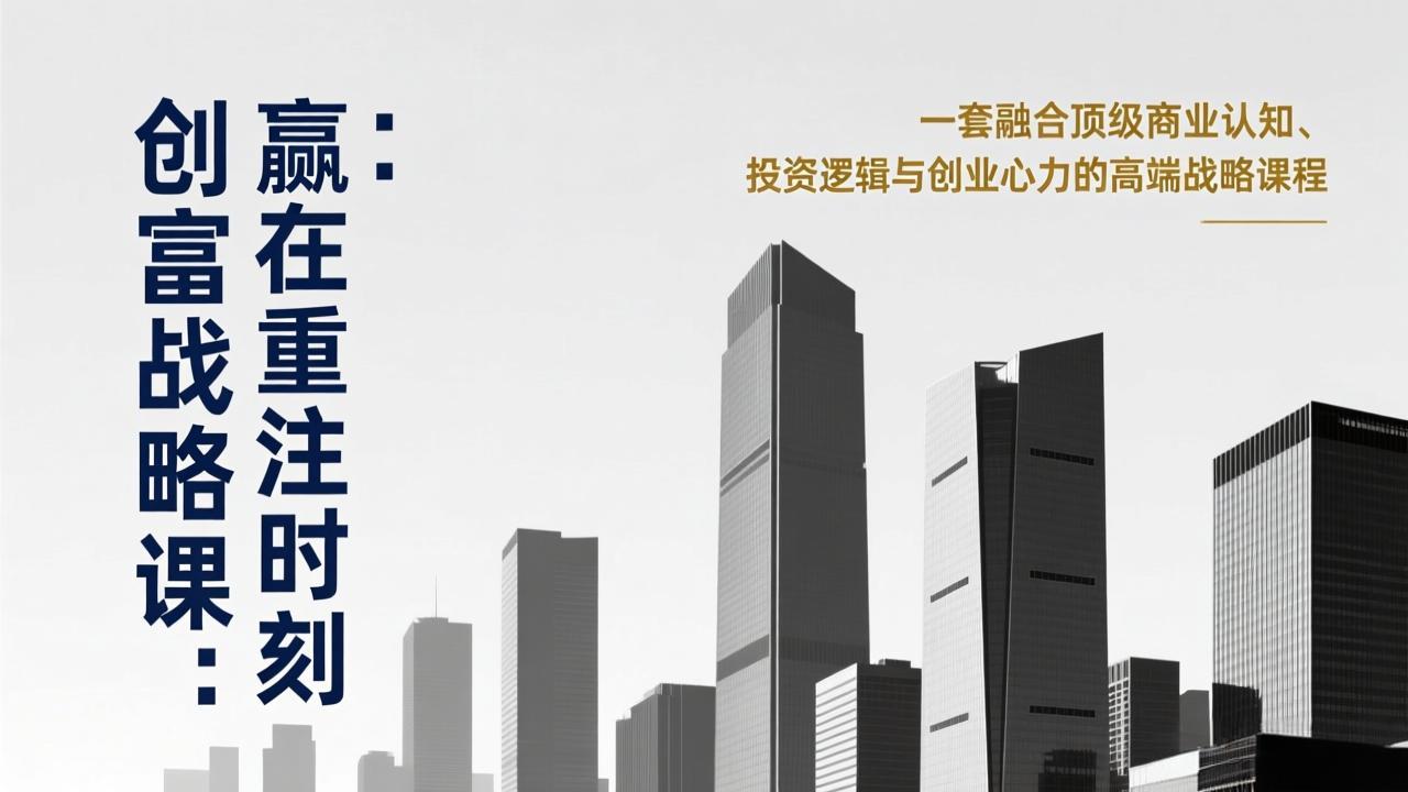 《创富战略课：赢在重注时刻》一套融合顶级商业认知、投资逻辑与创业心力的高端战略课程-白蛇网赚