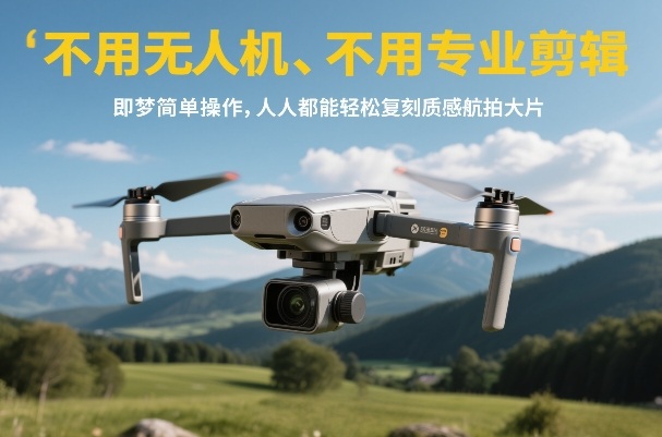 不用无人机、不用专业剪辑，即梦简单操作，人人都能轻松复刻质感航拍大片-白蛇网赚