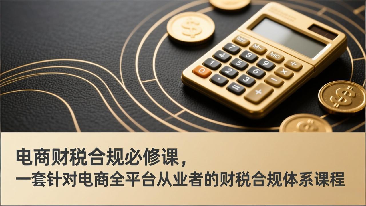 电商财税合规必修课，是一套针对电商全平台从业者的财税合规体系课程-白蛇网赚