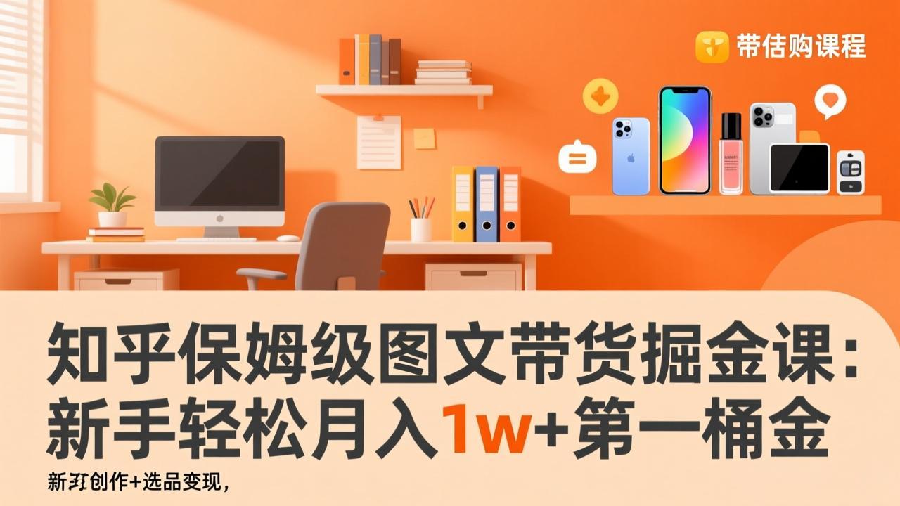 知乎保姆级图文带货掘金课：账号打造+爆文创作+选品变现，新手轻松月入1w+第一桶金-白蛇网赚