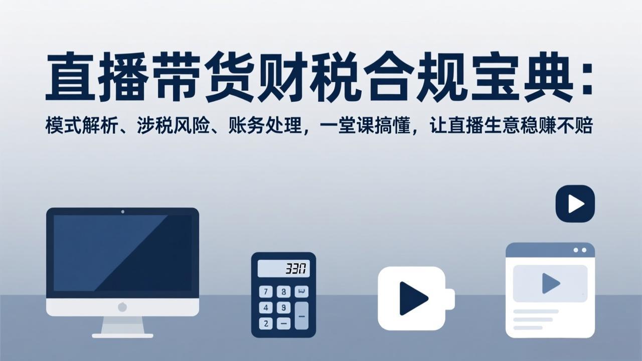 直播带货财税合规宝典：模式解析、涉税风险、账务处理，一堂课搞懂，让直播生意稳赚不赔-白蛇网赚