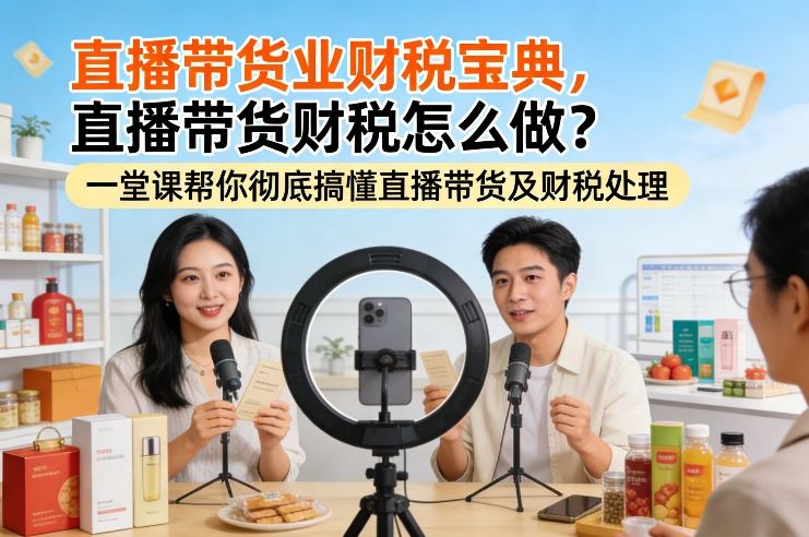直播带货业财税宝典，直播带货财税怎么做？一堂课帮你彻底搞懂直播带货及财税处理-白蛇网赚