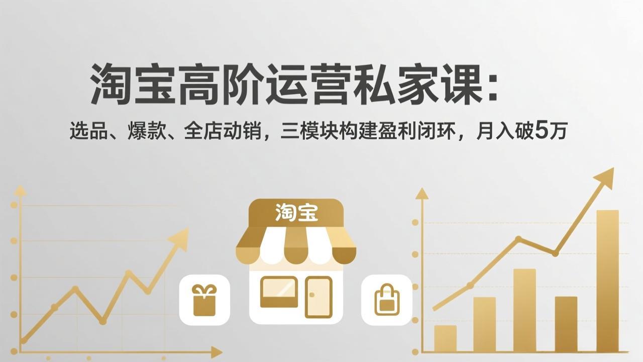 淘宝高阶运营私家课：选品、爆款、全店动销，三模块构建盈利闭环，月入破5万(更新26年2月-白蛇网赚