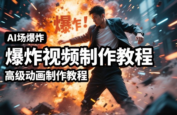AI场景爆炸视频制作教程，利用人物实拍视频制作出高级的动画特效-白蛇网赚
