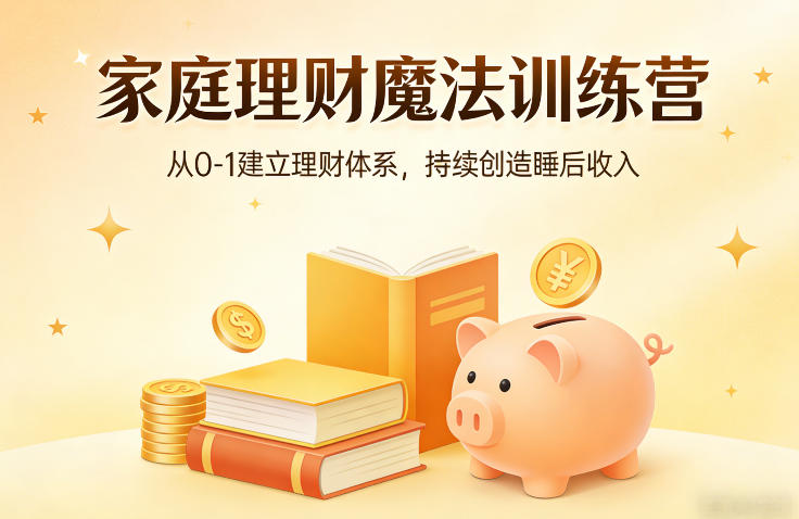 家庭理财魔法训练营，从0-1建立理财体系，持续创造睡后收入网赚项目-副业赚钱-互联网创业-资源整合歪妹网赚