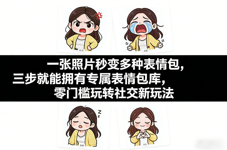 一张照片秒变多种表情包，三步就能拥有专属表情包库，零门槛玩转社交新玩法【文档】网赚项目-副业赚钱-互联网创业-资源整合歪妹网赚