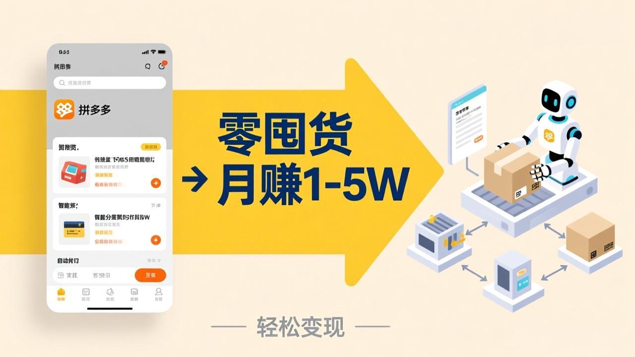 不用囤货不用跑单！拼多多虚拟玩法，机器人管理发货和客服，帮你月赚 1-5W-白蛇网赚