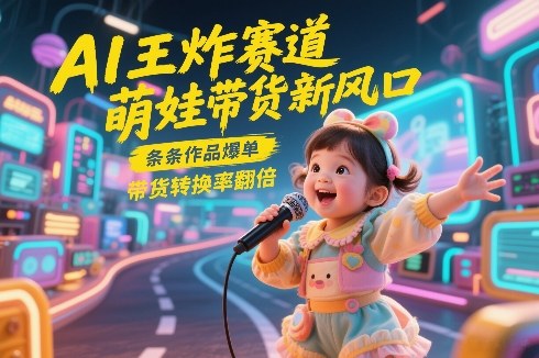 AI王炸赛道，萌娃带货新风口，条条作品爆单，带货转换率翻倍，核心逻辑拆解网赚项目-副业赚钱-互联网创业-资源整合歪妹网赚