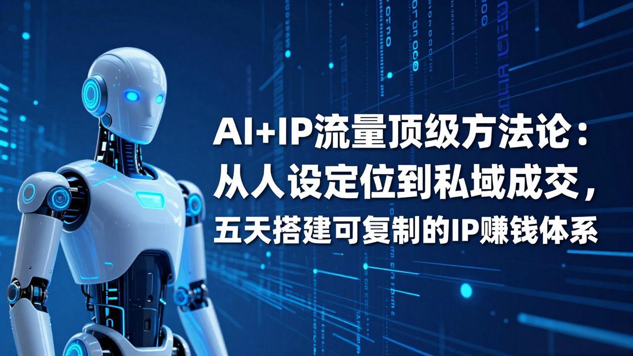 AI+IP顶级方法论：从人设定位到私域成交，五天搭建可复制的IP赚钱体系-白蛇网赚