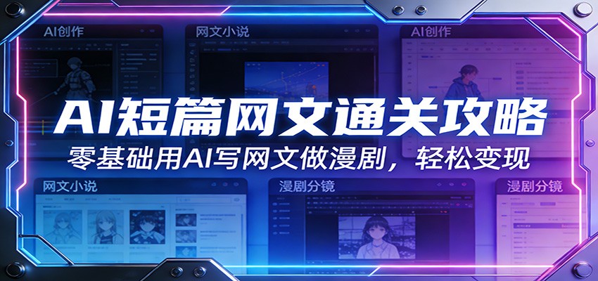 AI短篇网文通关攻略：零基础用AI写网文做漫剧，轻松变现-白蛇网赚