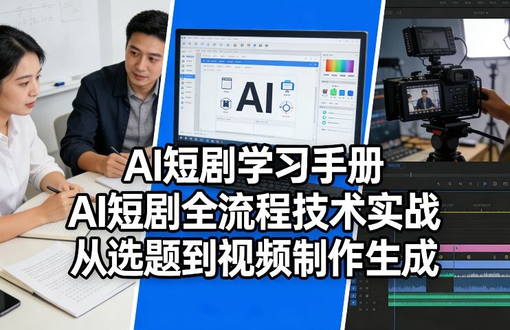 AI短剧学习手册，AI短剧全流程技术实战，从选题到视频制作生成-白蛇网赚