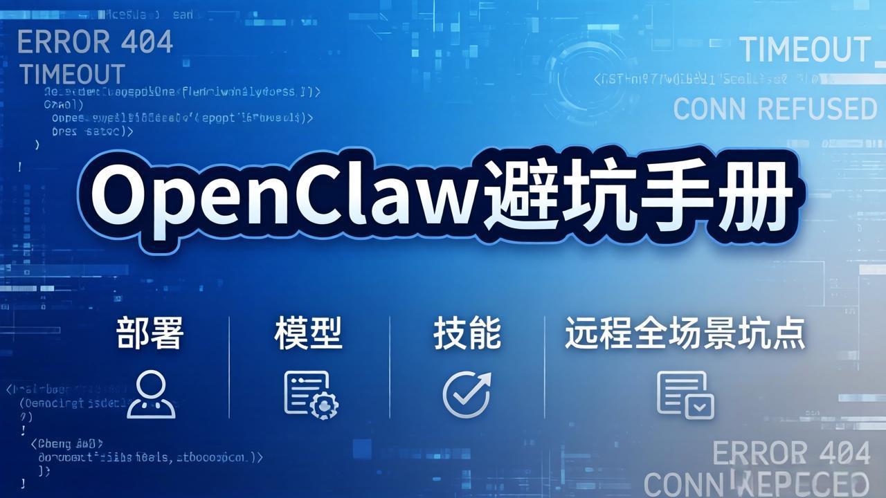 OpenClaw避坑手册：部署+模型+技能+远程全场景坑点，一次性给你说全，少走弯路-白蛇网赚
