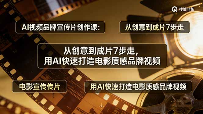 AI视频品牌宣传片创作课：从创意到成片7步走，用AI快速打造电影质感品牌视频-白蛇网赚