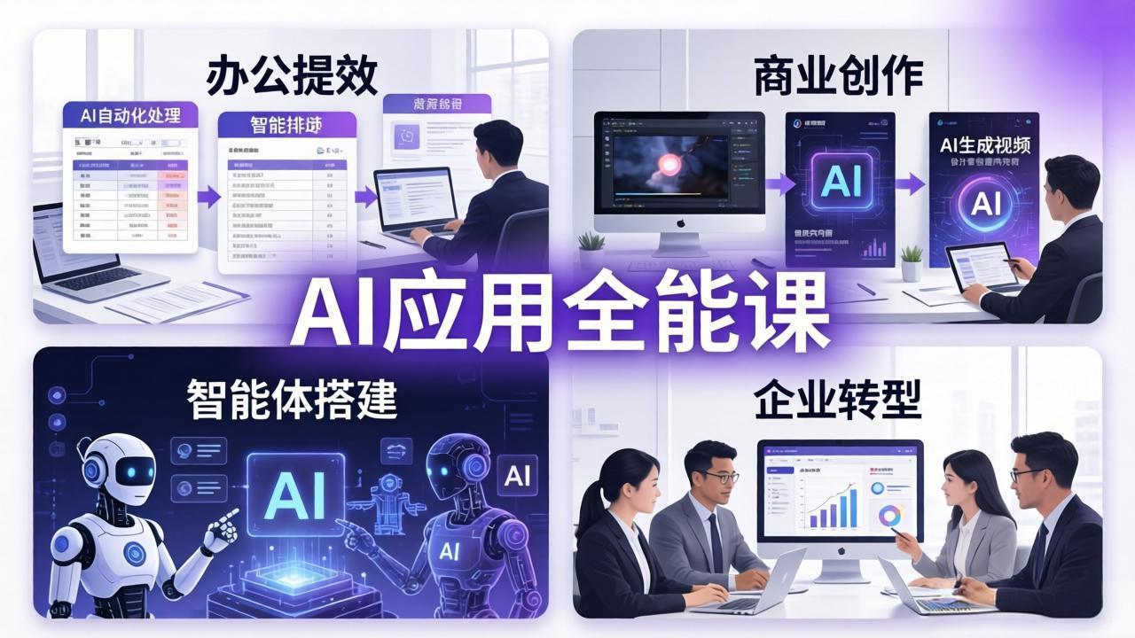 AIGC 应用全能课：办公提效、商业创作、智能体搭建、企业转型，一站式学会AI应用网赚项目-副业赚钱-互联网创业-资源整合青创网