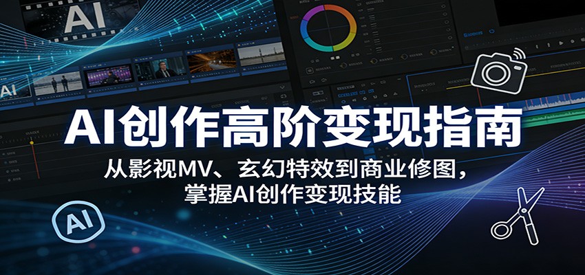AI创作高阶变现指南：从影视MV、玄幻特效到商业修图，掌握AI创作变现技能网赚项目-副业赚钱-互联网创业-资源整合青创网