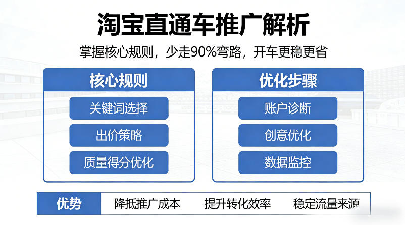 淘宝直通车推广解析，掌握核心规则，少走90%弯路，开车更稳更省网赚项目-副业赚钱-互联网创业-资源整合青创网