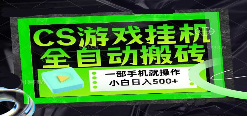 CSGO游戏挂机捡漏搬砖，超稳定的项目，带领1000+小白实现日入500+网赚项目-副业赚钱-互联网创业-资源整合青创网