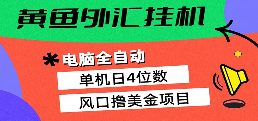 黄鱼外汇挂机：全自动赚美金、自动交易、风口项目网赚项目-副业赚钱-互联网创业-资源整合青创网