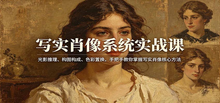 写实肖像系统实战课：光影推理、构图构成、色彩置换，手把手教你掌握写实肖像核心方法网赚项目-副业赚钱-互联网创业-资源整合青创网