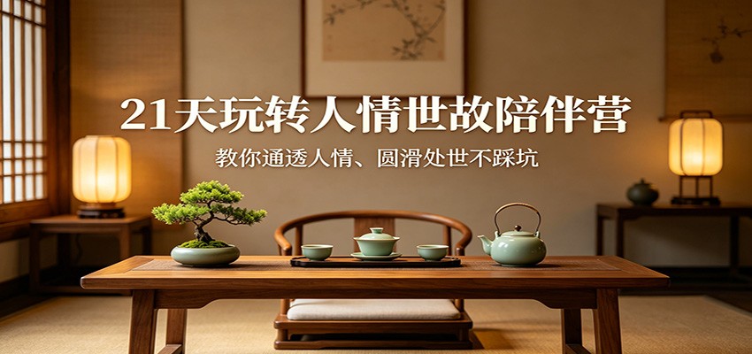 21天玩转人情世故陪伴营：教你通透人情、圆滑处世不踩坑网赚项目-副业赚钱-互联网创业-资源整合青创网
