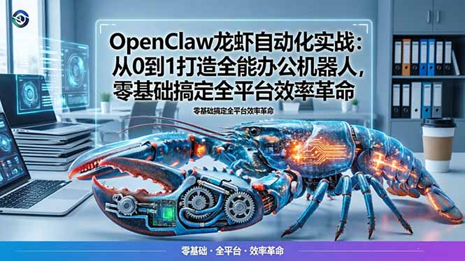 OpenClaw龙虾自动化实战:从0到1打造全能办公机器人,零基础搞定全平台效率革命网赚项目-副业赚钱-互联网创业-资源整合青创网