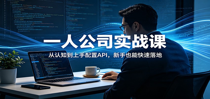 一人公司实战课：从认知到上手配置API，新手也能快速落地网赚项目-副业赚钱-互联网创业-资源整合青创网