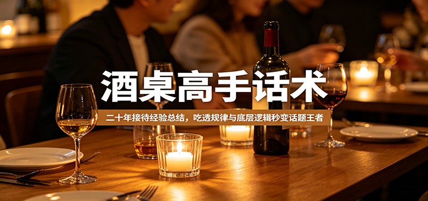 酒桌高手话术：二十年接待经验总结，吃透规律与底层逻辑秒变话题王者网赚项目-副业赚钱-互联网创业-资源整合青创网