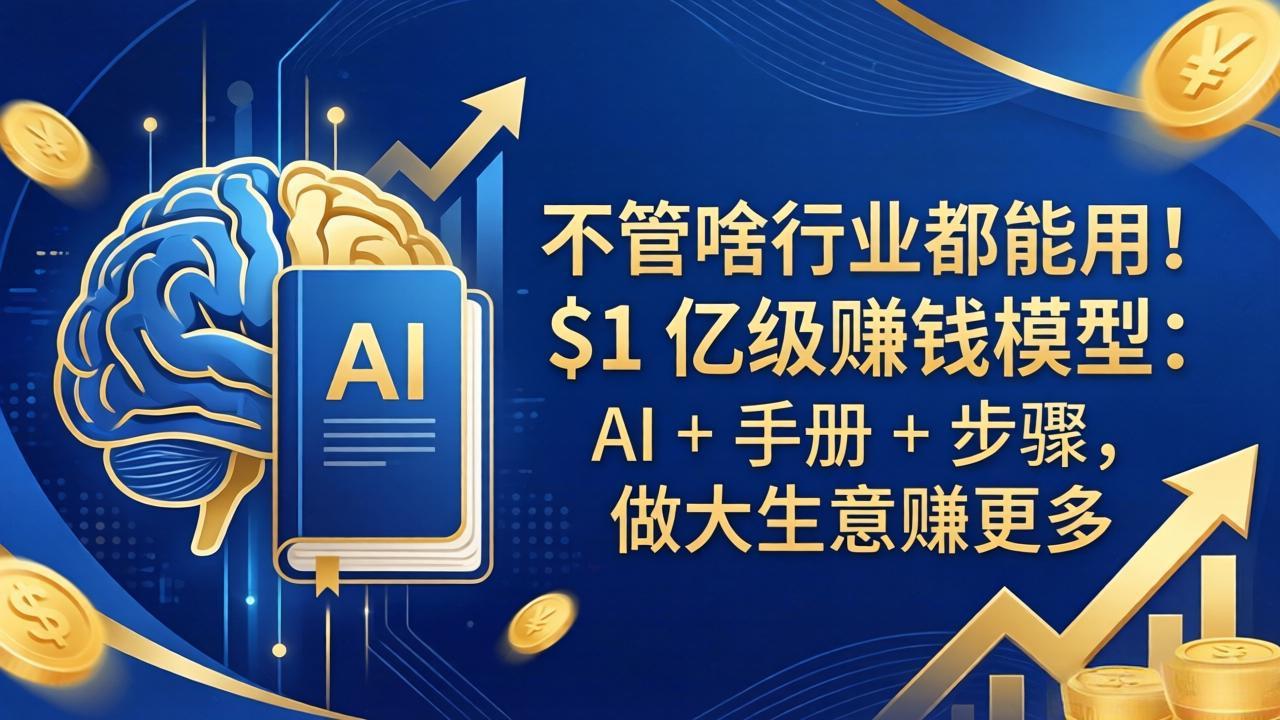 不管啥行业都能用！$1 亿级赚钱模型：AI + 手册 + 步骤，做大生意赚更多-白蛇网