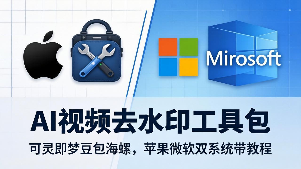 AI视频去水印工具包：可灵即梦豆包海螺，苹果微软双系统带教程-白蛇网