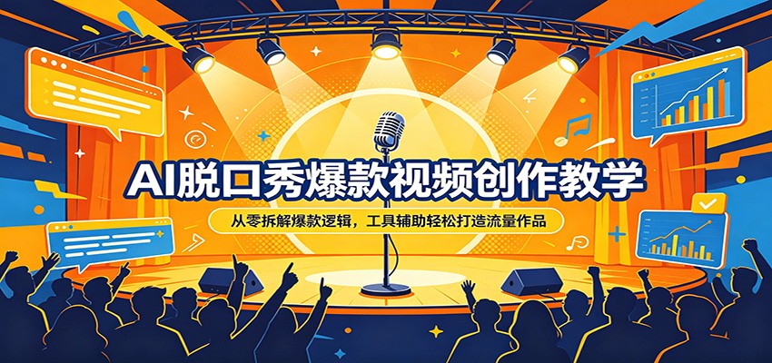 AI脱口秀爆款视频创作教学：从零拆解爆款逻辑，工具辅助轻松打造流量作品-白蛇网