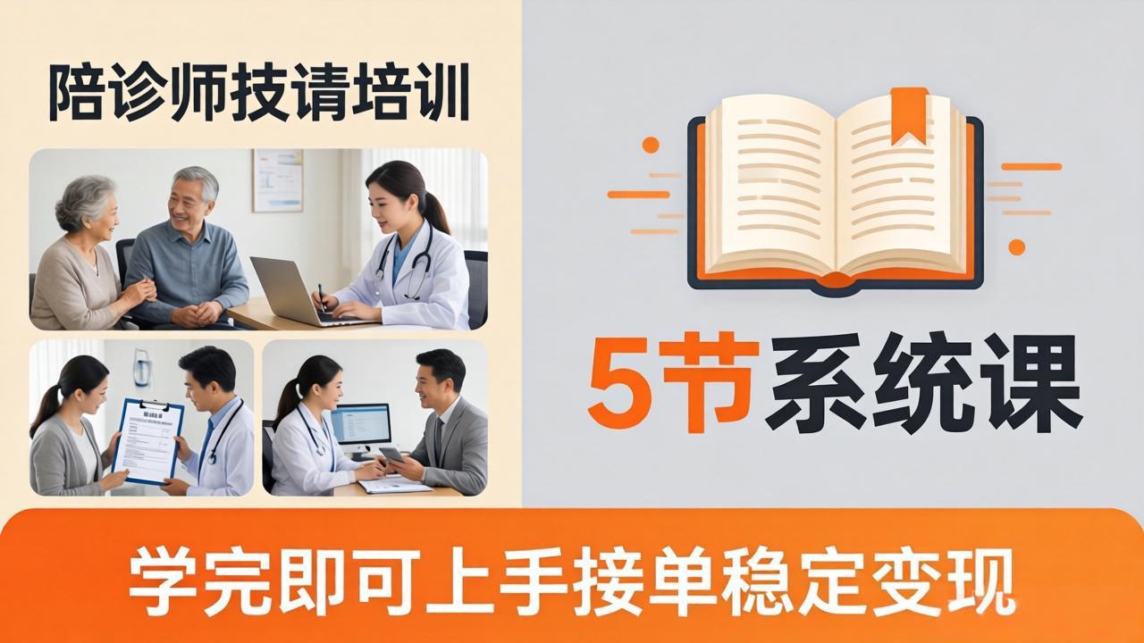 想做陪诊师不知从何下手？5节系统课教你掌握核心技能，学完即可上手接单稳定变现网赚项目-副业赚钱-互联网创业-资源整合青创网